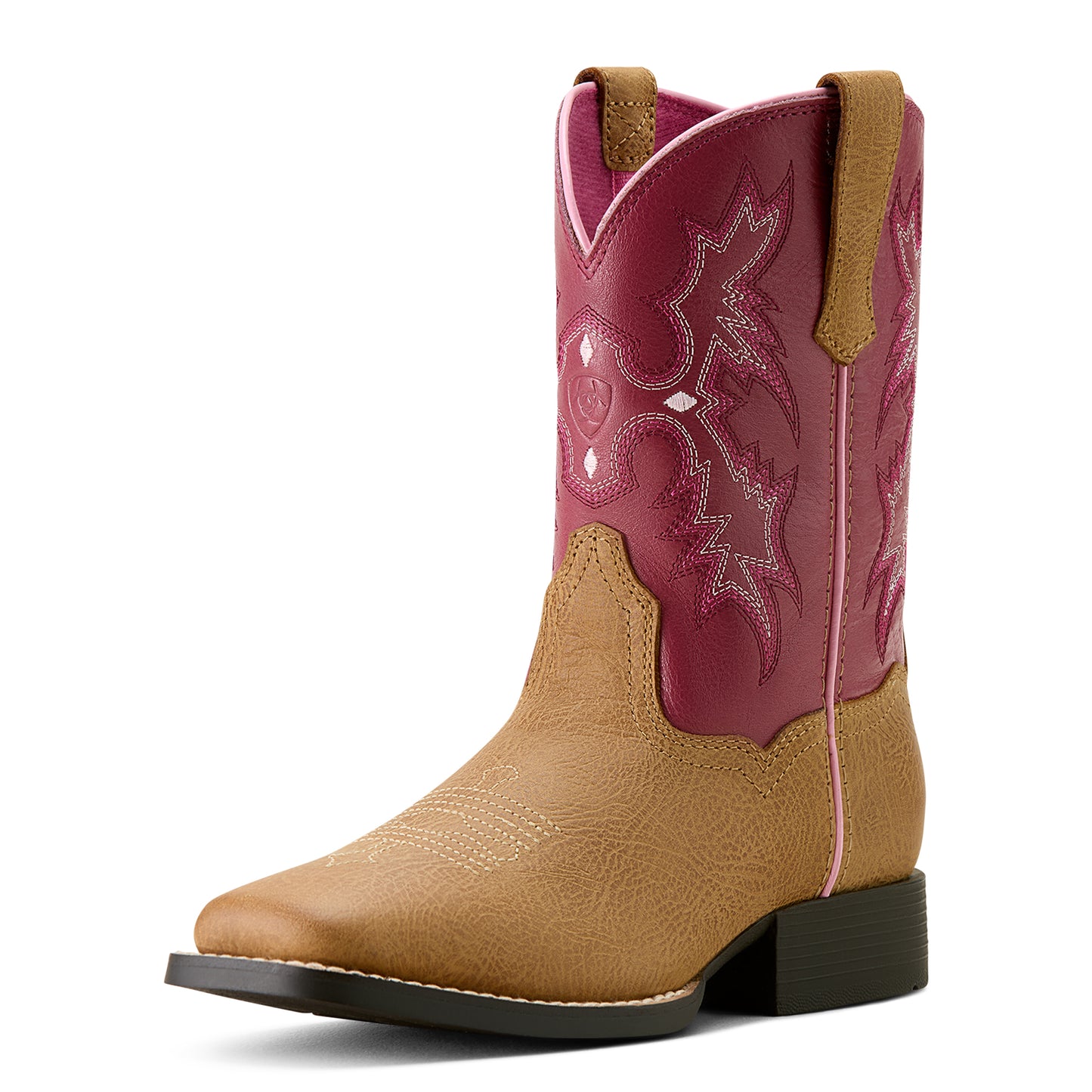 Ariat Kids Tombstone Wide Square Toe Western Brown Boot - 10063835