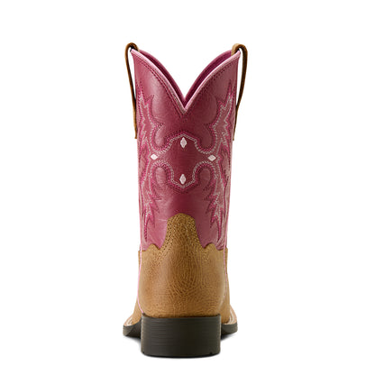 Ariat Kids Tombstone Wide Square Toe Western Brown Boot - 10063835