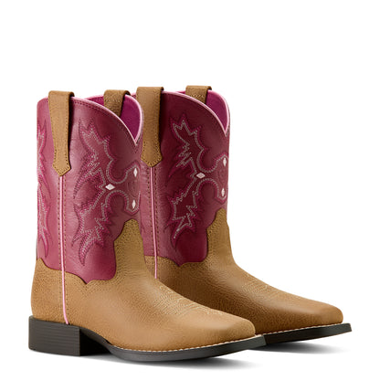 Ariat Kids Tombstone Wide Square Toe Western Brown Boot - 10063835