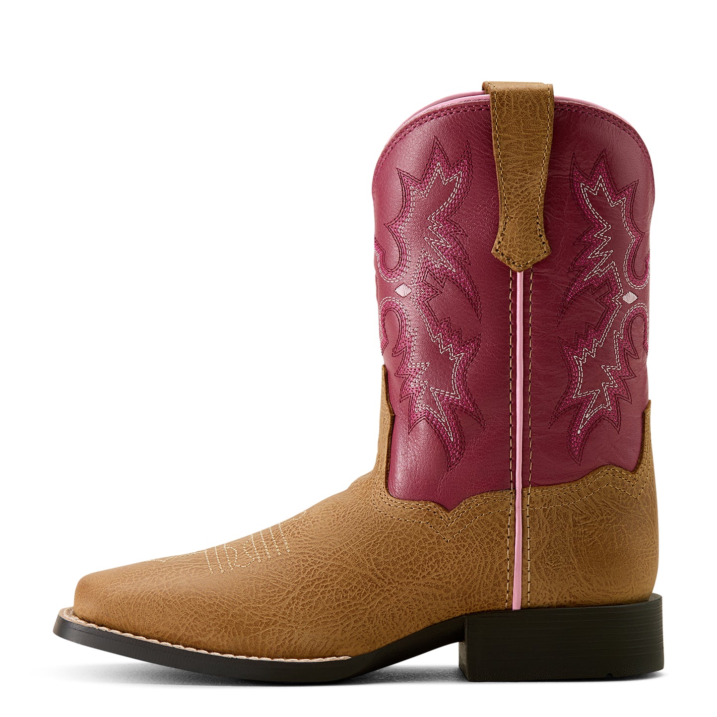 Ariat Kids Tombstone Wide Square Toe Western Brown Boot - 10063835