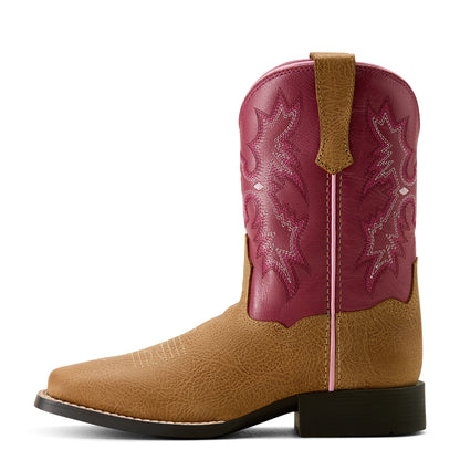 Ariat Kids Tombstone Wide Square Toe Western Brown Boot - 10063835