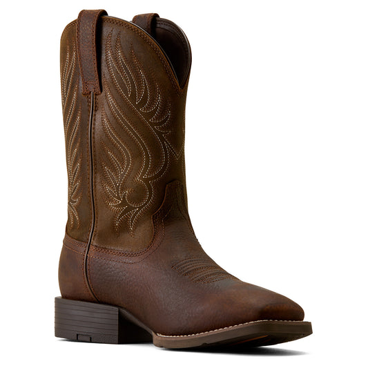 Ariat Men's Sport Riggs Waterproof Wide Square Toe Cowboy Boot - COPPER KETTLE - 10080269