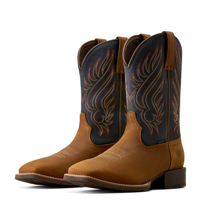 Ariat Men's Sport Riggs Waterproof Wide Square Toe Cowboy Boot - Brown -
