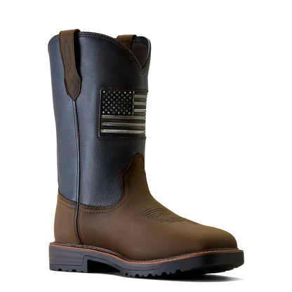 Ariat Men's Activator Patriot Waterproof Wide Square Steel Toe Work Boot - 10080349