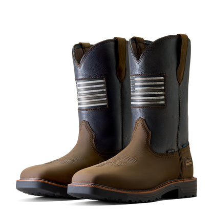 Ariat Men's Activator Patriot Waterproof Wide Square Steel Toe Work Boot - 10080349