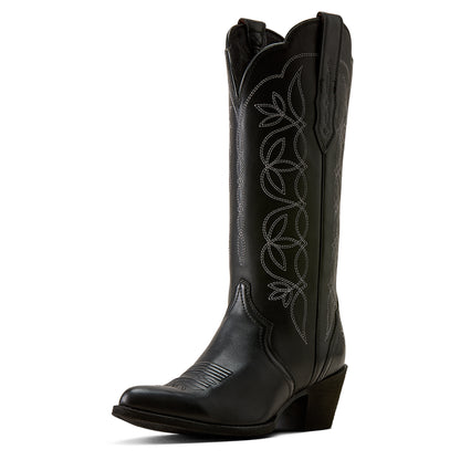 Ariat Women's Heritage Blossom J Toe Western Boot - Black - 10080317