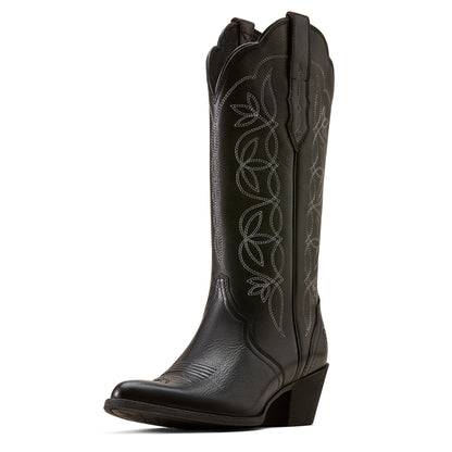 Ariat Women's Heritage Blossom J Toe Western Boot - Black - 10080317