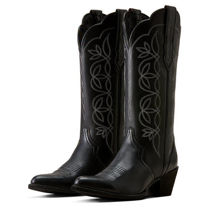 Ariat Women's Heritage Blossom J Toe Western Boot - Black - 10080317