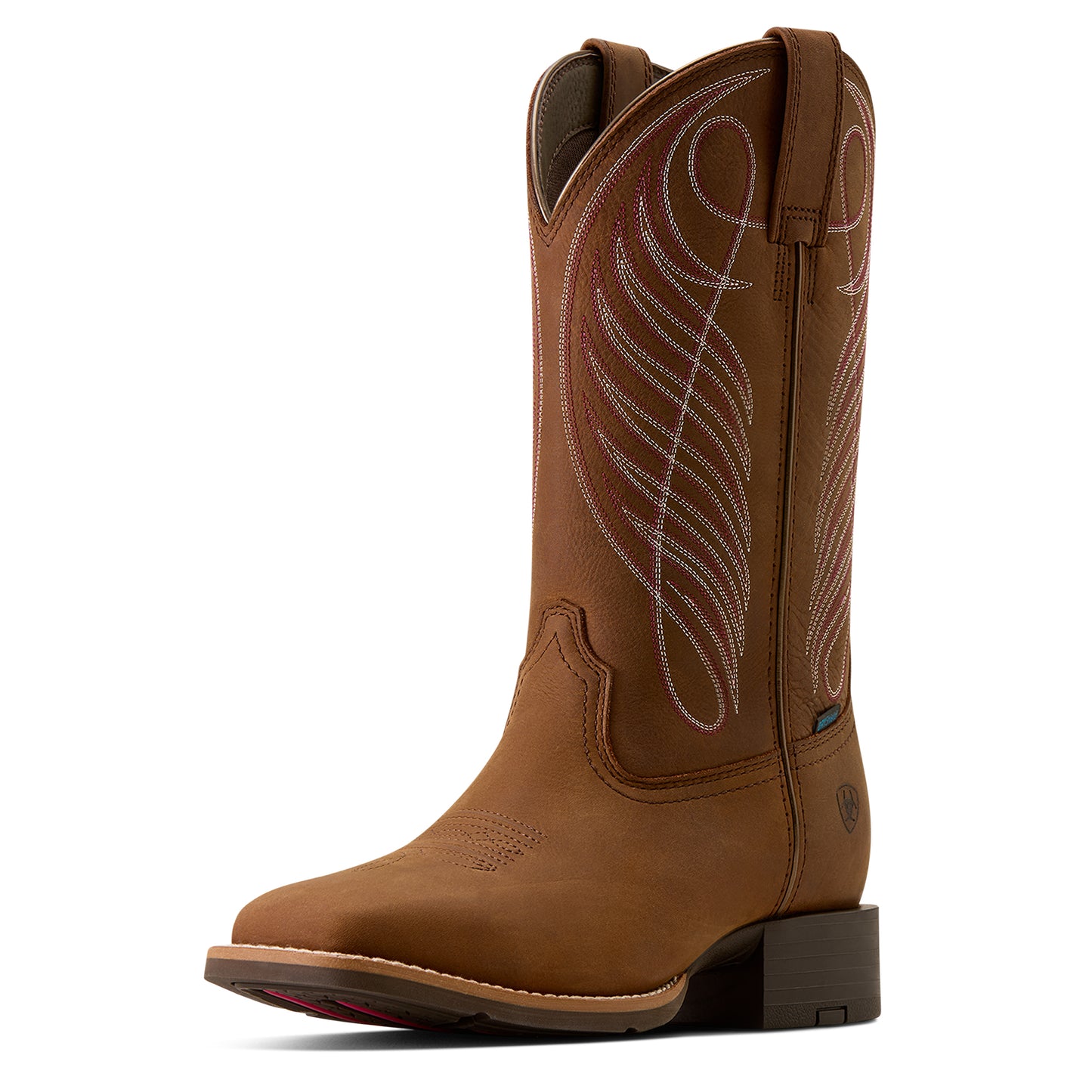 Ariat Women's Round Up Waterproof Wide Square Toe Western Boot - Brown - 10080420