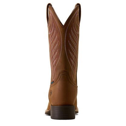 Ariat Women's Round Up Waterproof Wide Square Toe Western Boot - Brown - 10080420
