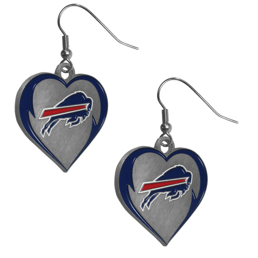 Buffalo Bills Heart Dangle Earrings - FERH015