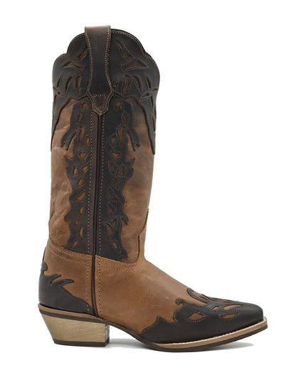 Distressed Wingtip Two-Tone Brown - 5026