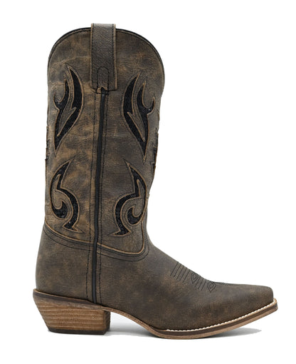 Distressed Sequin Inlay Brown - 5131