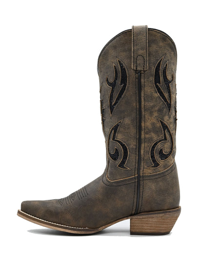 Distressed Sequin Inlay Brown - 5131