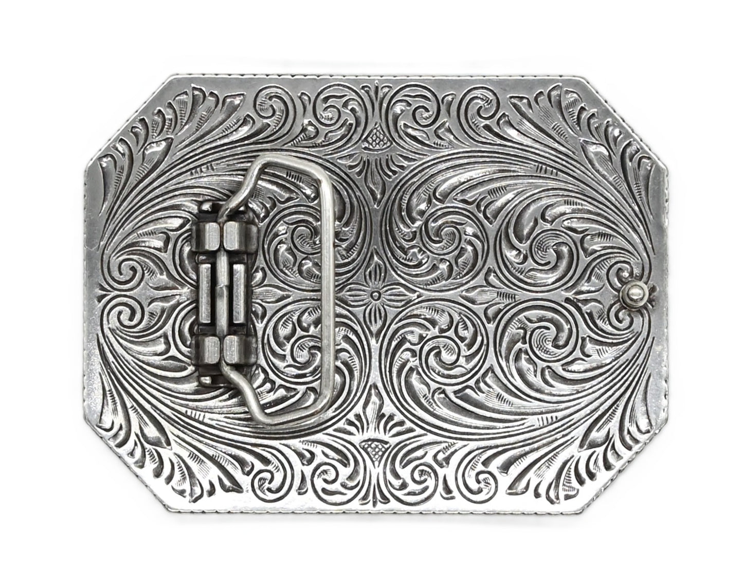 Ariat Rectangle Raised Logo Antique Silver and Antique Gold - A37054