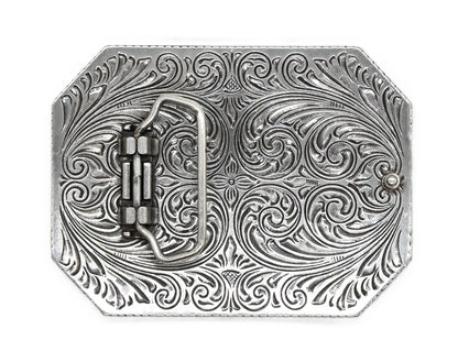 Ariat Rectangle Raised Logo Antique Silver and Antique Gold - A37054