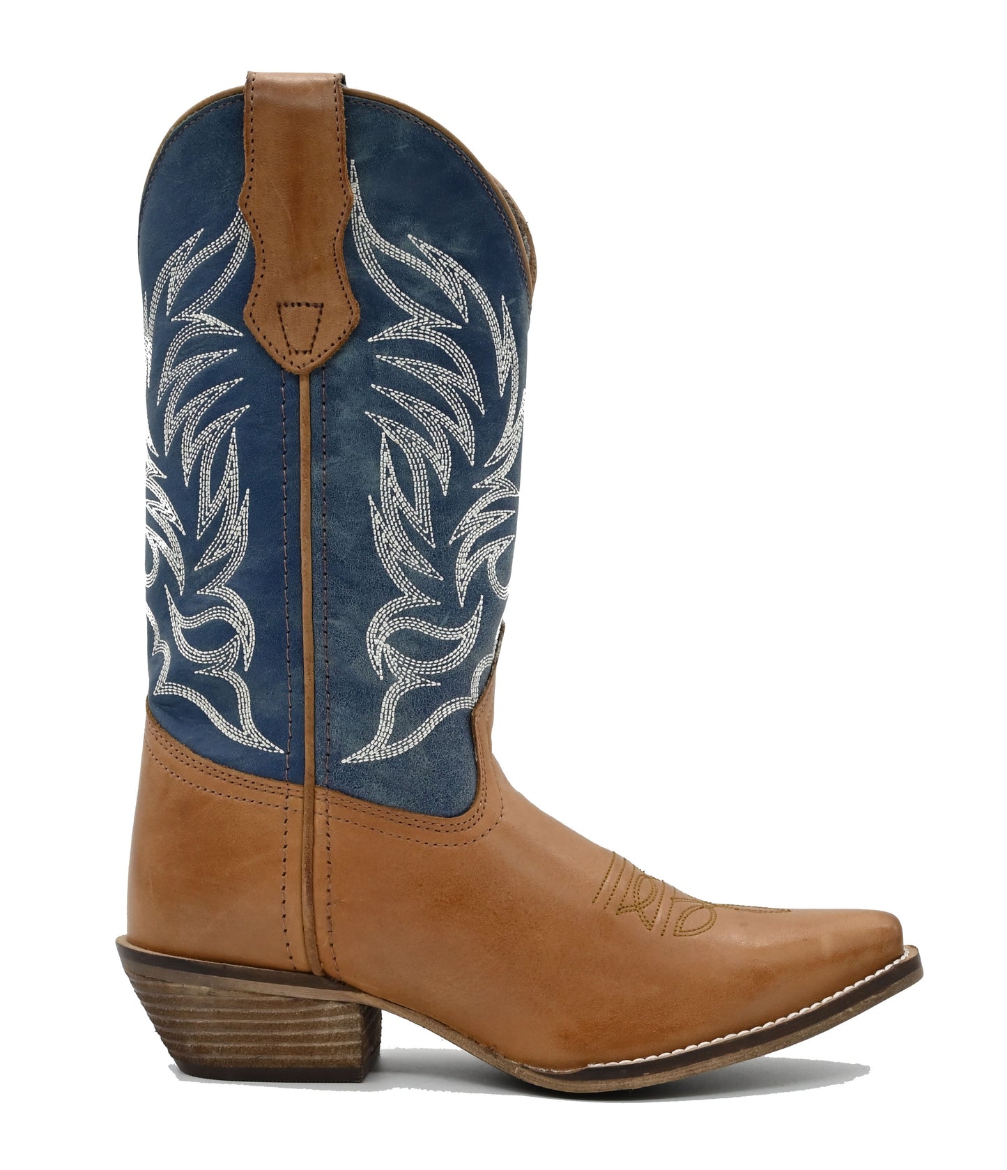 Distressed Tan Snip Toe with Blue Upper - 5153