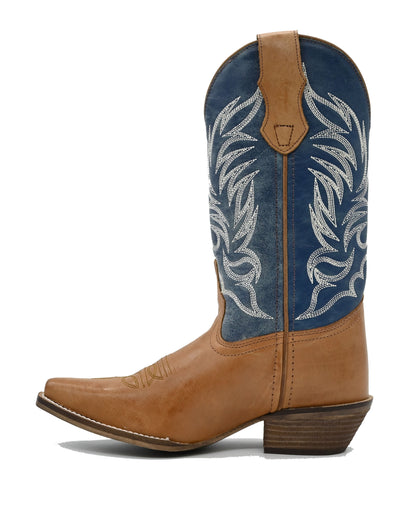 Distressed Tan Snip Toe with Blue Upper - 5153
