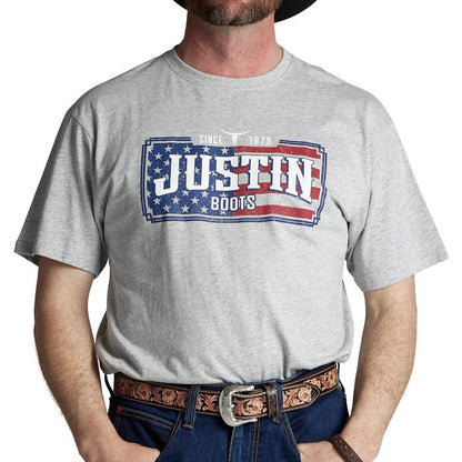 Justin License Plate Flag Tee