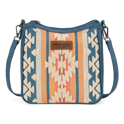 Wrangler Sherpa Aztec Canvas Crossbody - Jean - WG275-2003JN