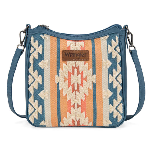 Wrangler Sherpa Aztec Canvas Crossbody - Jean - WG275-2003JN