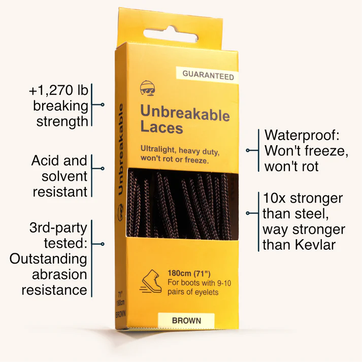 Adventure Andy Unbreakable Boot Laces 63" - Black