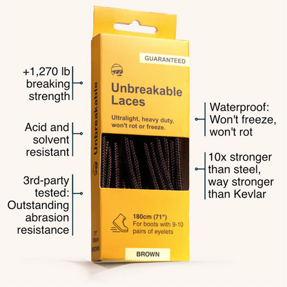 Adventure Andy Unbreakable Boot Laces 63" - Black