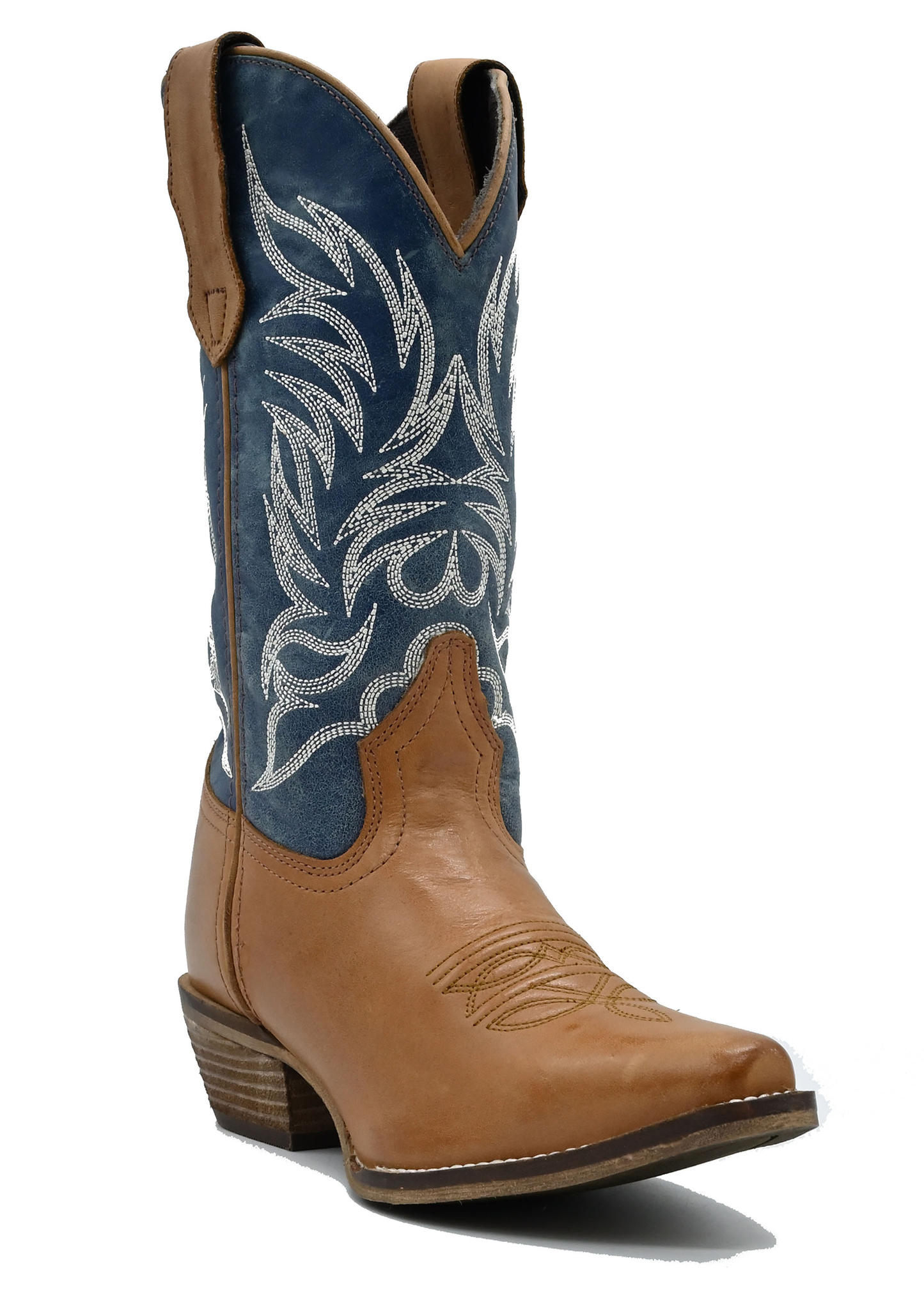 Distressed Tan Snip Toe with Blue Upper - 5153