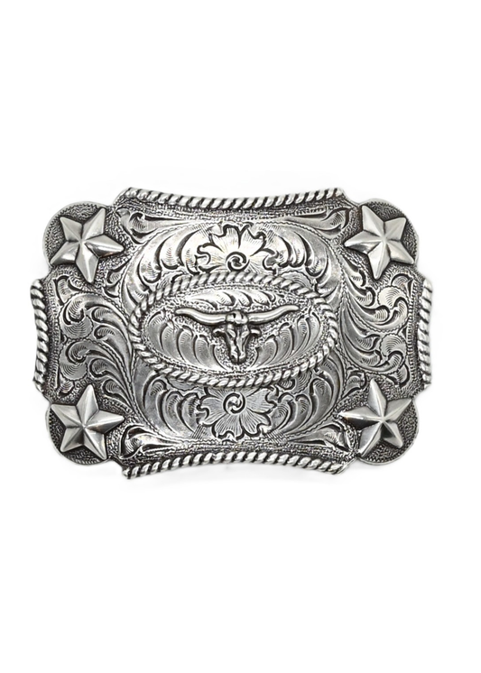Nocona Youth Longhorn Silver Buckle - 3603046