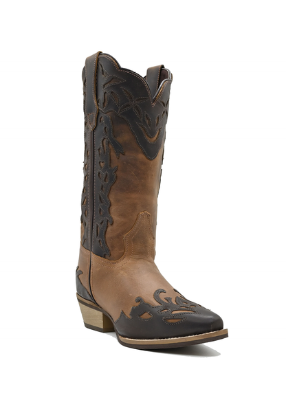 Distressed Wingtip Two-Tone Brown - 5026