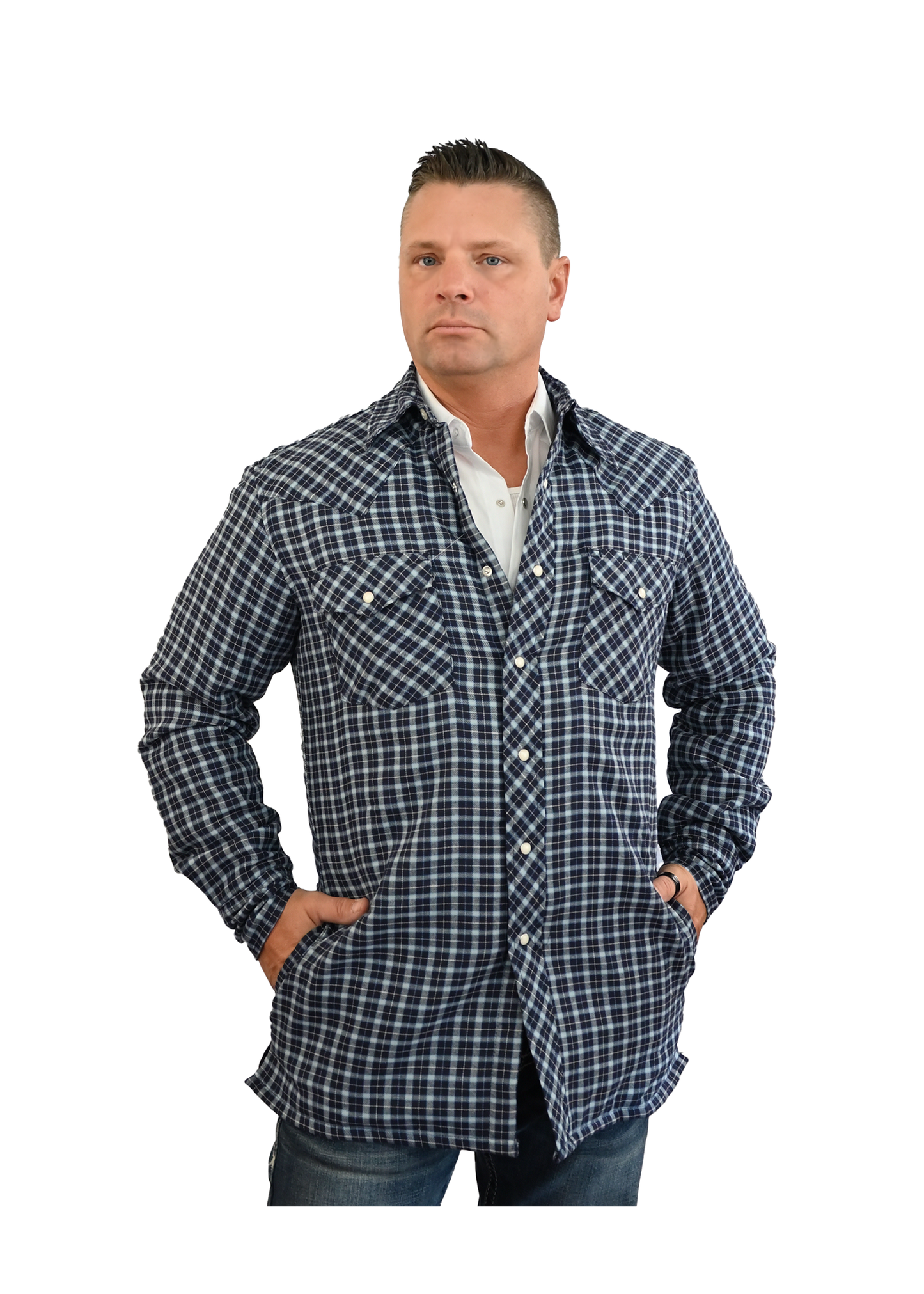 Long Sleeve Insulated Flannel Pearl Snap Shirt