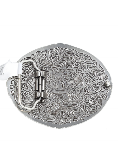 Oval All American Antique Silver