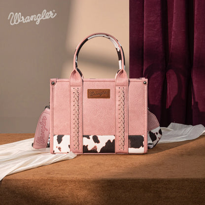 Wrangler Cow Print Concealed Carry Tote/Crossbody - Hot Pink - WG102-8120SHPK