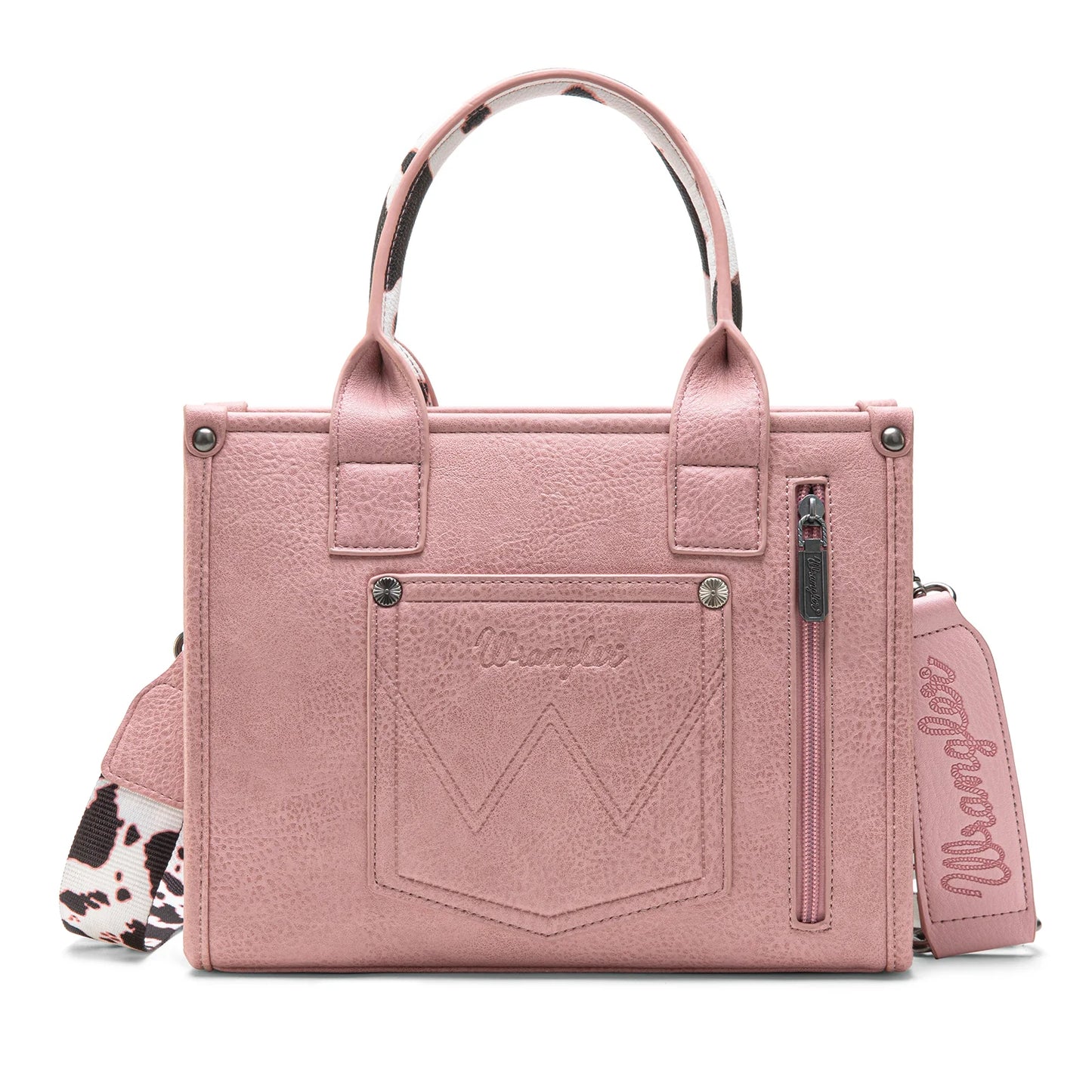 Wrangler Cow Print Concealed Carry Tote/Crossbody - Hot Pink - WG102-8120SHPK