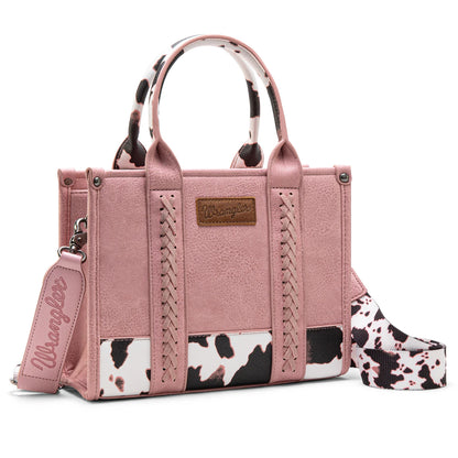 Wrangler Cow Print Concealed Carry Tote/Crossbody - Hot Pink - WG102-8120SHPK