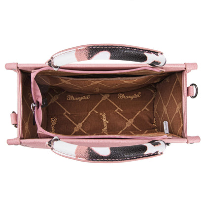 Wrangler Cow Print Concealed Carry Tote/Crossbody - Hot Pink - WG102-8120SHPK