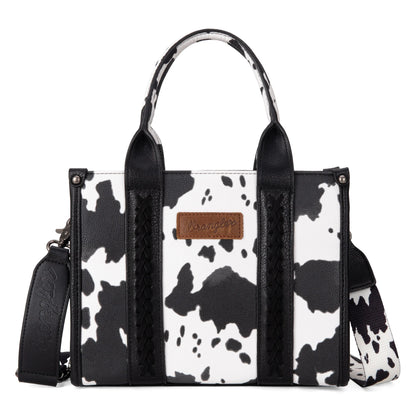 Wrangler Cow Print Concealed Carry Tote/Crossbody - Black - WG133-8120S