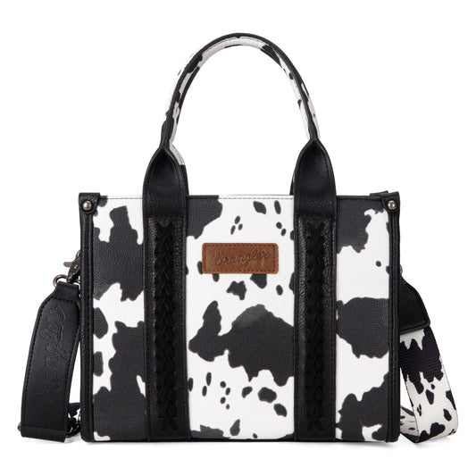 Wrangler Cow Print Concealed Carry Tote/Crossbody - Black - WG133-8120S