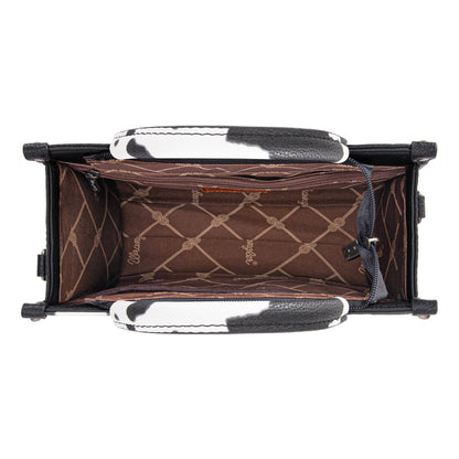 Wrangler Cow Print Concealed Carry Tote/Crossbody - Black - WG133-8120S