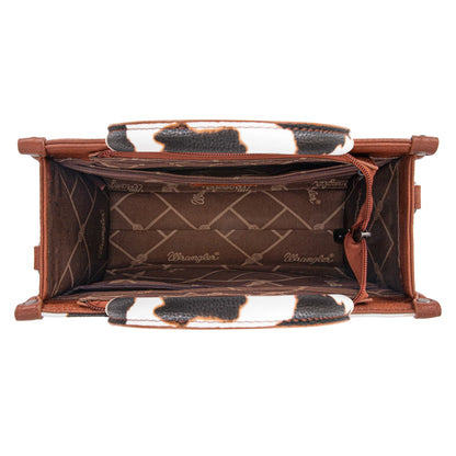 Wrangler Cow Print Concealed Carry Tote/Crossbody - Brown - WG133-8120SBR