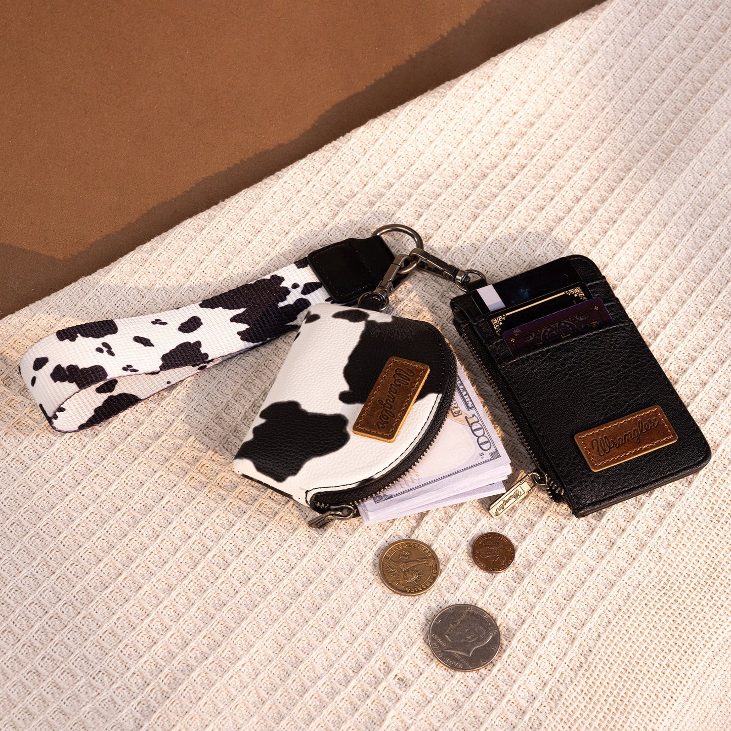Wrangler Southwestern Art Print Dual Pouch Wristlet