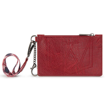 Wrangler Aztec Print Key Chain Wristlet Card Wallet - Burgundy - WG137-W0092BDY
