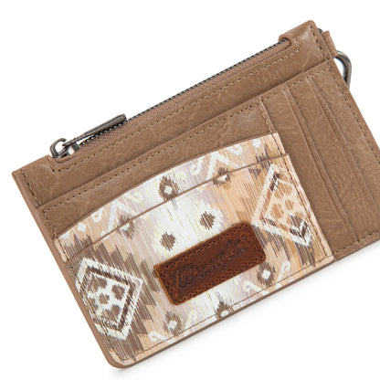 W0092 Wrangler Aztec Print Key Chain Wristlet Card Wallet - Khaki - WG137-W0092KH