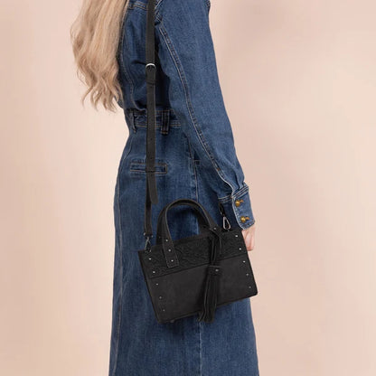Wrangler Western Tooled Tote Crossbody - Black - WG160-60102BK