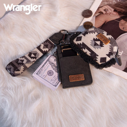 Wrangler Southwestern Art Print Dual Pouch Wristlet
