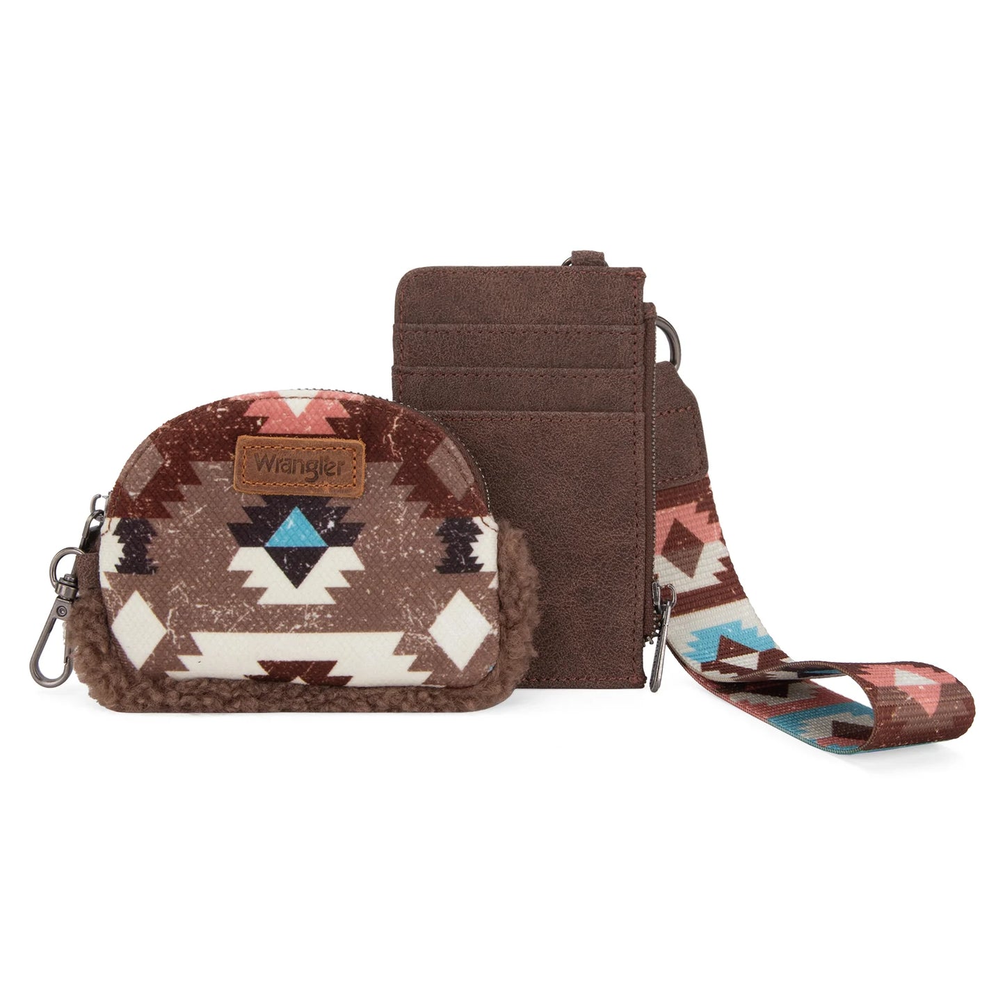 Wrangler Southwestern Art Print Dual Pouch Wristlet