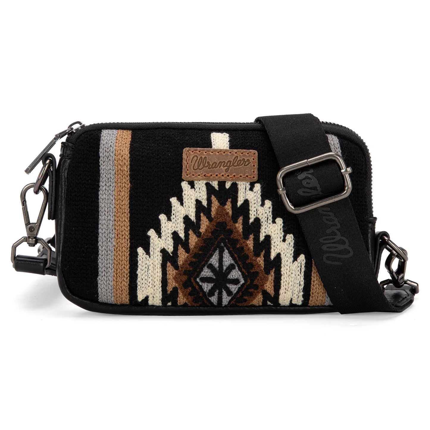 Wrangler Southwestern Knitted Mini Crossbody - Black - WG174-1833BK