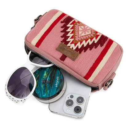 Wrangler Southwestern Knitted Mini Crossbody - Hot Pink - WG174-1833HPK