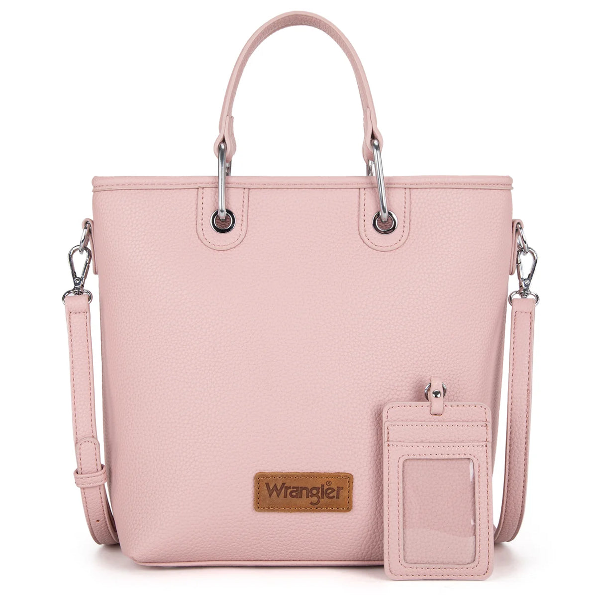 Wrangler Top Handle Tote/Crossbody Detachable Key Ring Card Holder - Pink - WG188-8312PK