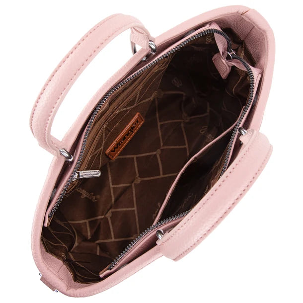 Wrangler Top Handle Tote/Crossbody Detachable Key Ring Card Holder - Pink - WG188-8312PK